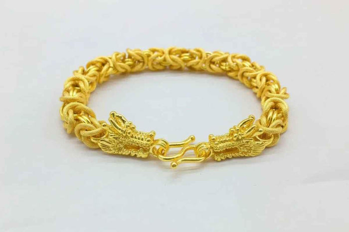Gold men's fashion statement bracelet by Stylish 3Sixty5 featuring bold design and modern style.