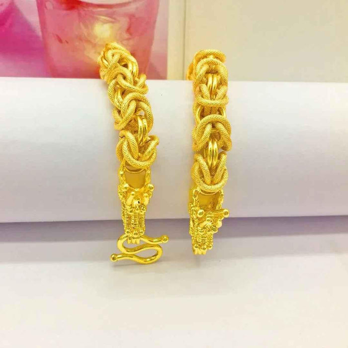 Gold men's fashion statement bracelet by Stylish 3Sixty5 with a modern, bold design, perfect for stylish accessories.