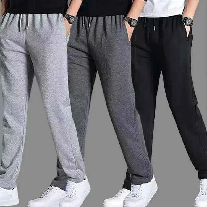 Men's oversized black cotton knit sweatpants by Mead's Supply & Equipment Outfitters, relaxed fit casual joggers for comfortable wear.