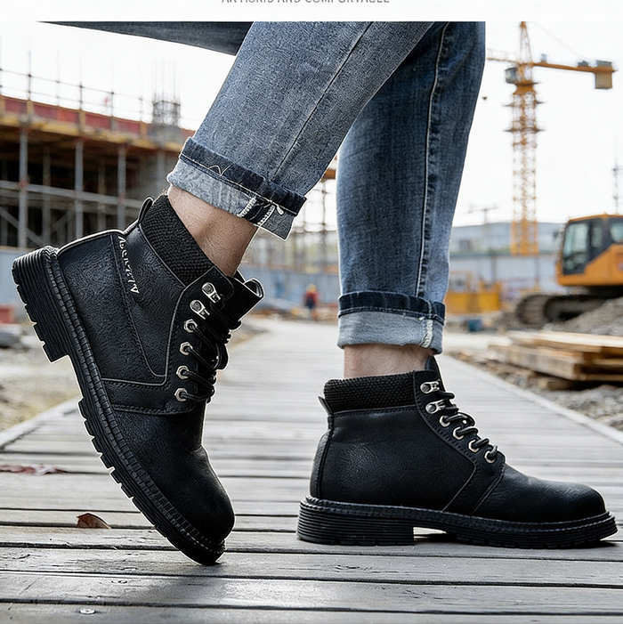 Men's steel toe work shoes by dealonline.co.nz, industrial safety footwear with puncture-proof construction and durable design.
