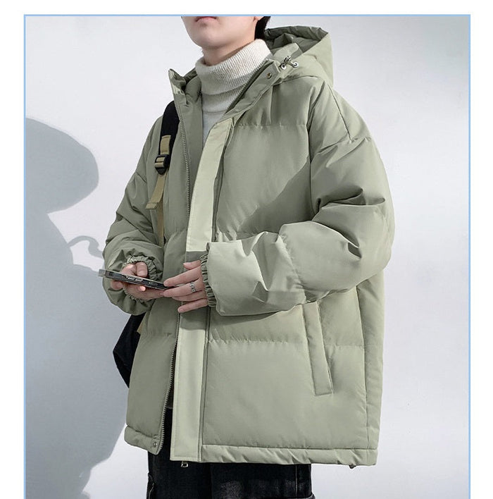 Men's green winter jacket in XL to 4XL size by dealonline.co.nz, with a front view showing the insulated design and zipper closure.