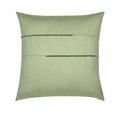 A square sage green throw pillow with two horizontal dark green stitched lines, shown against a plain white background.