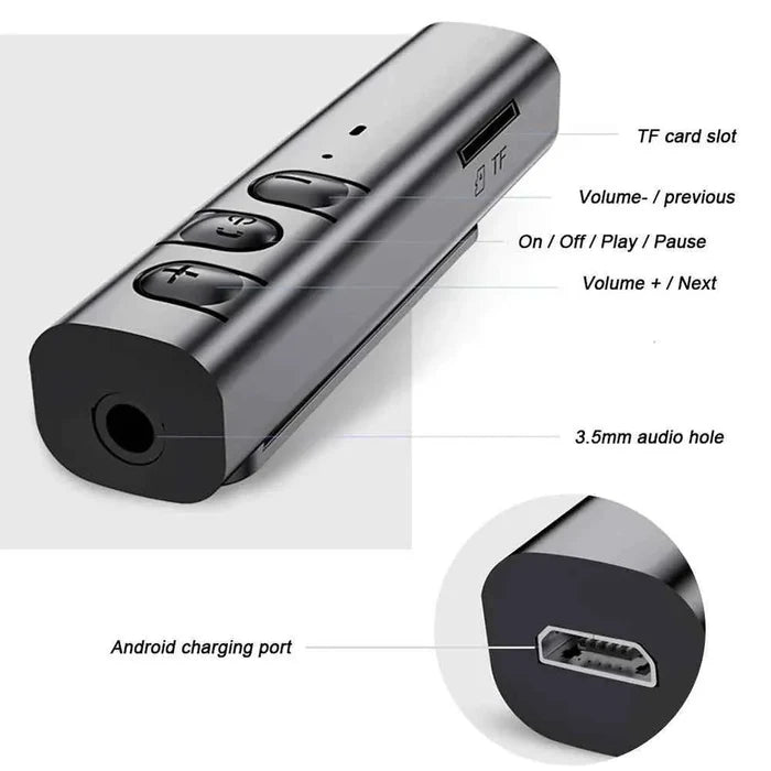 Mini Lavalier Bluetooth MP3 player by Mead's Supply & Equipment Outfitters, compact outdoor electronics with HiFi sound, card slot, and AUX output.