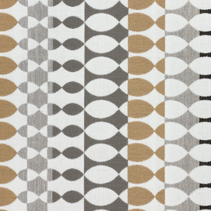 Detail image of Modern Oval Dune – outdoor-safe woven fabric by Elaine Smith, ideal for high-end commercial and residential applications.