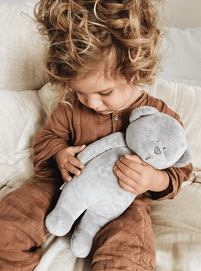 Silver Moonie Humming Bear with Lamp - Little Whispers