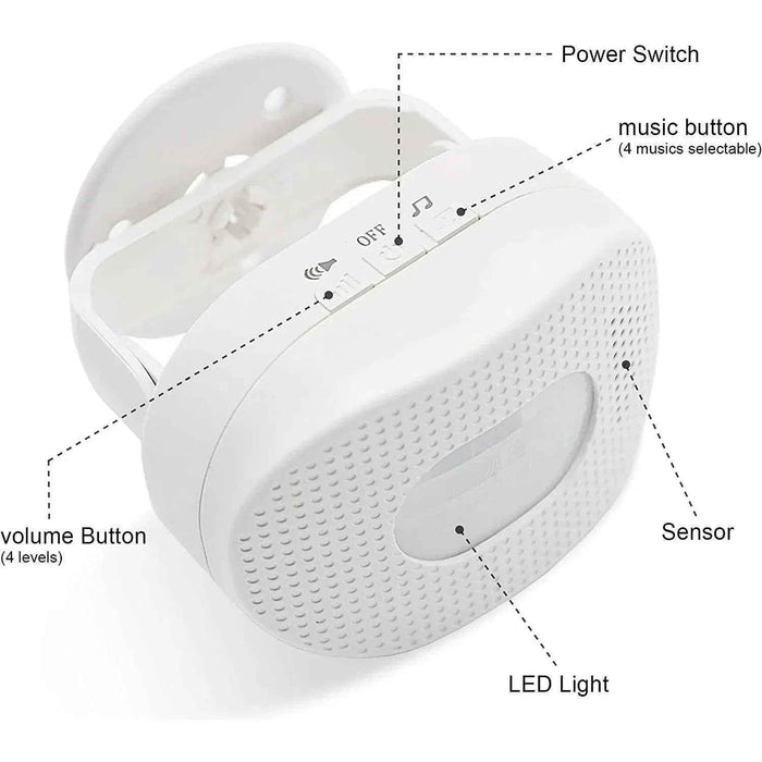 Eldertech motion sensor alert system for enhanced security, showing a sleek motion sensor device mounted on a wall.