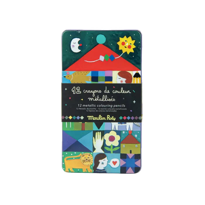 Moulin Roty Metallic Coloured Pencils – Shooting Comets Collection Set Of 12 BACK SOON