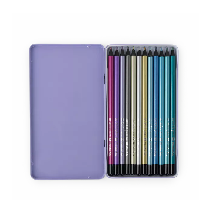 Moulin Roty Metallic Coloured Pencils – Shooting Comets Collection Set Of 12 BACK SOON