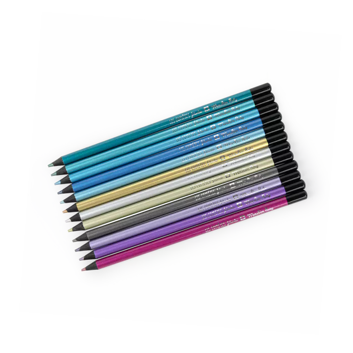 Moulin Roty Metallic Coloured Pencils – Shooting Comets Collection Set Of 12 BACK SOON