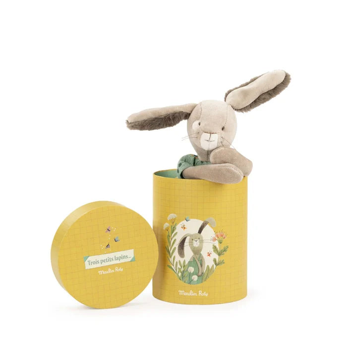 Moulin Roty Sauge the rabbit peeking out of her box