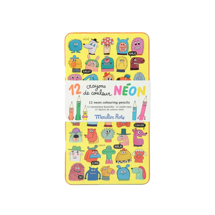 Moulin Roty Schmouks Fluorescent Coloured Pencils – Set of 12 LAST ONE