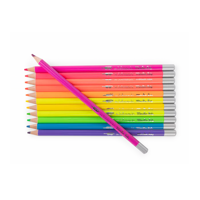 Moulin Roty Schmouks Fluorescent Coloured Pencils – Set of 12 LAST ONE