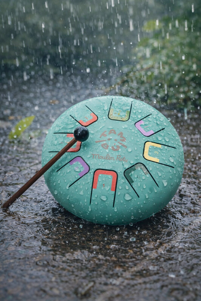Moulin Roty Small Tongue Drum | Après la Pluie in the rain
