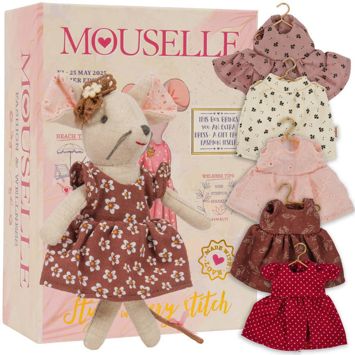 Mouselle Mouse with wardrobe of clothes