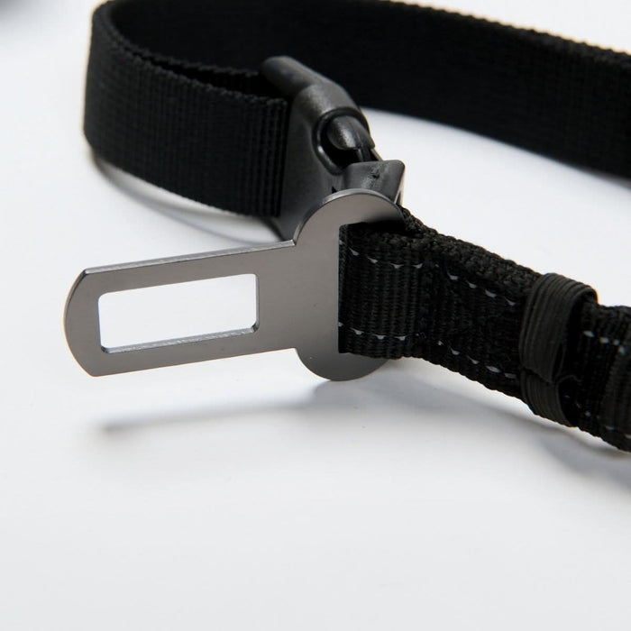 Multipurpose Seatbelt Handsfree Leash & Poop Bag Holder Set - Black