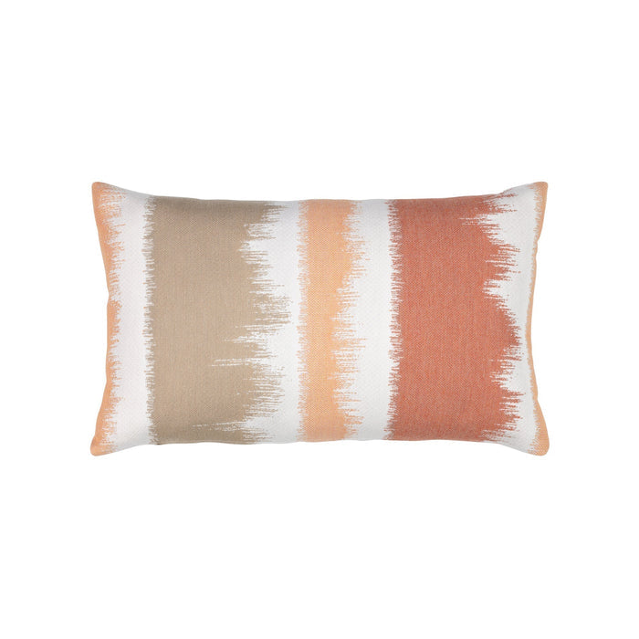 Clay and tan ombre outdoor pillow lumbar size for sophisticated indoor and outdoor decor