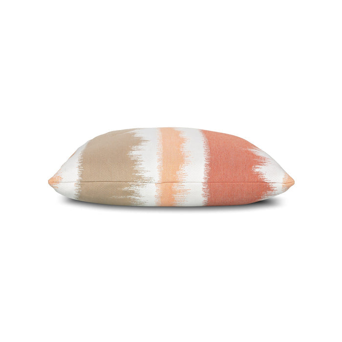 Side image of Clay and tan ombre outdoor pillow lumbar size for sophisticated indoor and outdoor decor