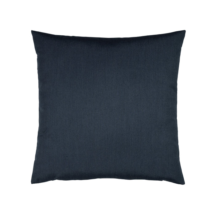 Back image of Navy outdoor pillow with white and gray center banding in square size for timeless indoor and outdoor decor