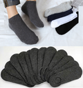 Grey dealonlinenz no show invisible liner socks with low cut design and silicone grips, shown in a 12-pair pack.