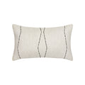 Ivory textured pillow with black abstract design in lumbar size for elegant indoor and outdoor decor