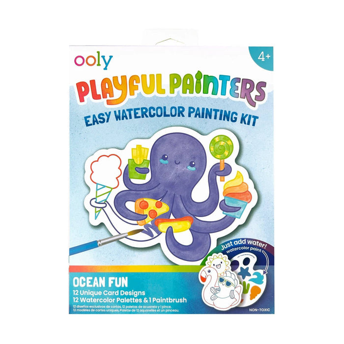 Ooly Playful Painters Easy Watercolor Painting Kit packaging with an octopus design on a white background