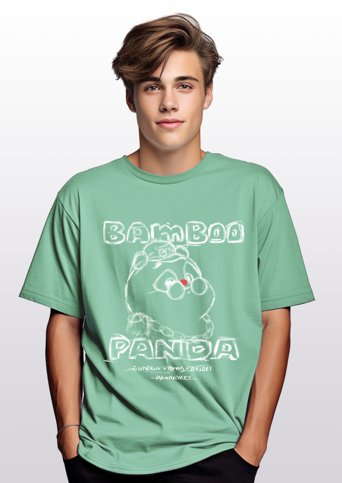 PandaYeet Official Bamboo Panda Ultra Comfy Short Sleeve T-Shirt | Sketchy Style | Green