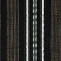 Detail image of Linear black and tan outdoor safe woven fabric with pathway stripe design – Pathway Ebony by Elaine Smith