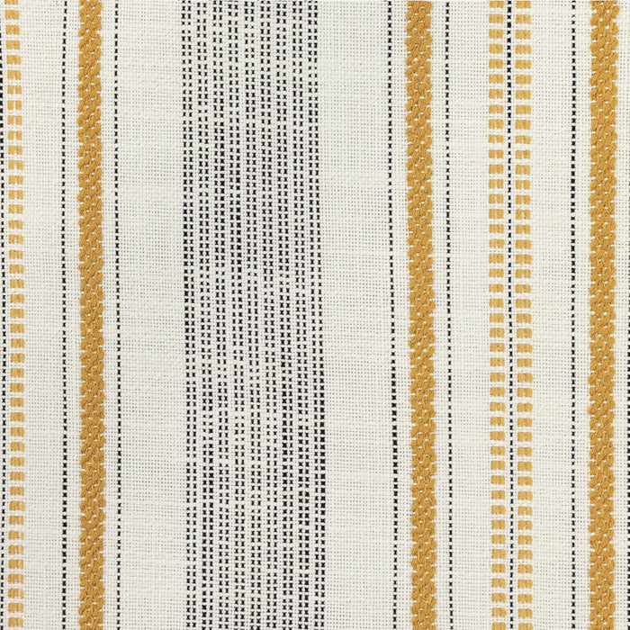 Detail image of Elegant gold and ivory stripe outdoor-safe woven fabric