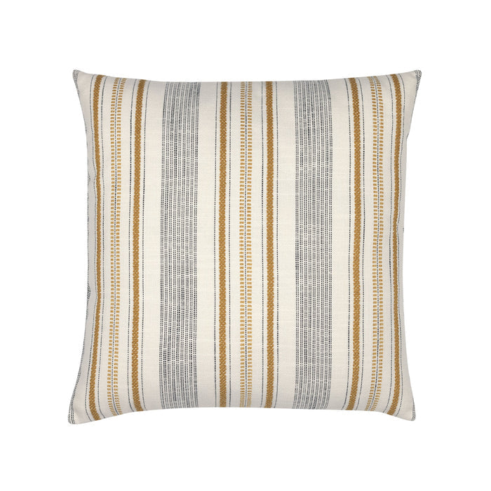 Pillow made from Elegant gold and ivory stripe outdoor-safe woven fabric