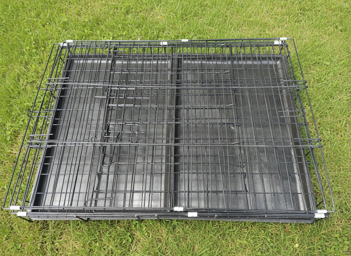 Black 70cm wide collapsible metal pet cage with door, suitable for small pets, designed by dealonlinenz.