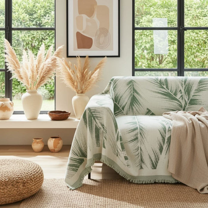 Pet Couch Cover - Leaves Green