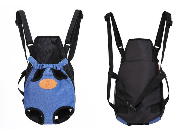 Blue pet travel carry bag for puppies, large size, lightweight and durable, ideal for transporting small dogs comfortably.