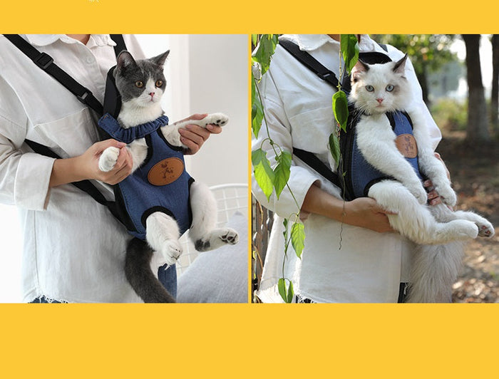 Blue dealonlinenz pet travel carry bag for puppies, medium size, with mesh ventilation and sturdy handle for easy carrying.