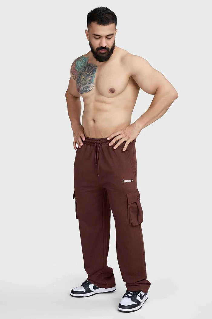 Fuaark Nz Pinnacle Pocket Pants brown joggers with side pockets and comfortable fit, suitable for casual wear.