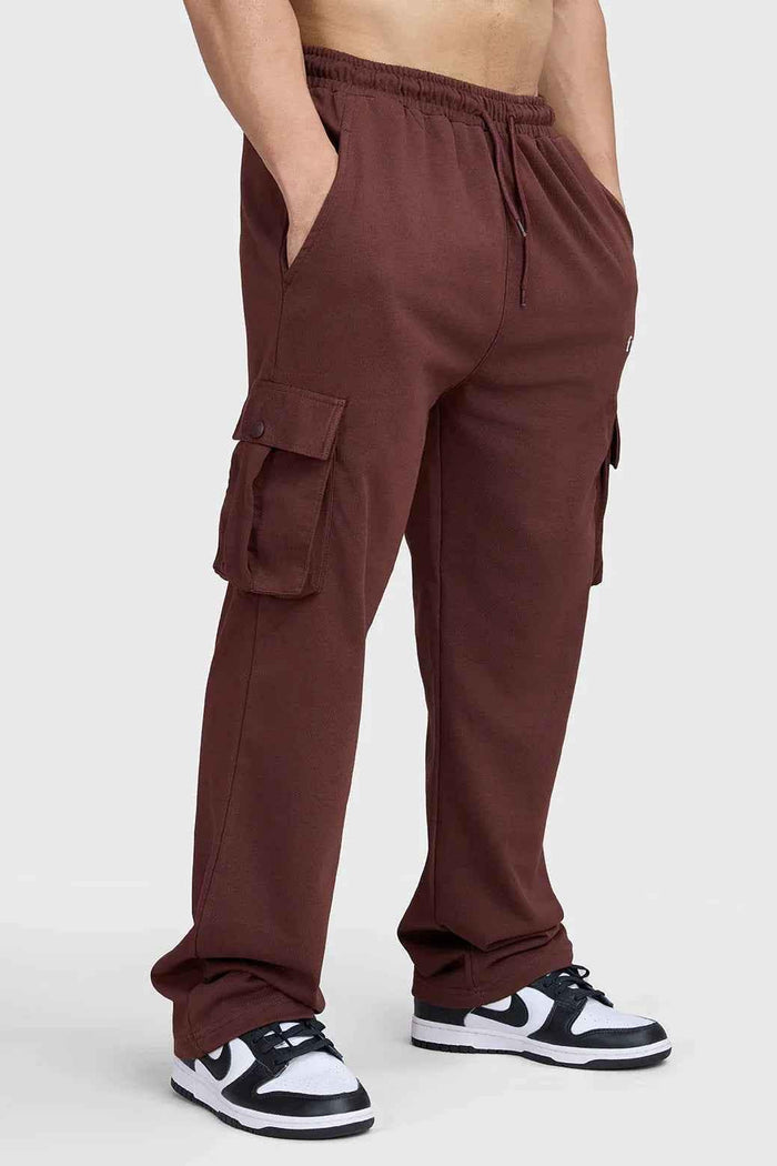 Fuaark Nz Pinnacle Pocket Pants brown joggers with side pockets and relaxed fit, casual men's clothing.