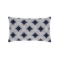 Navy lattice pillow lumbar size for sophisticated indoor and outdoor decor