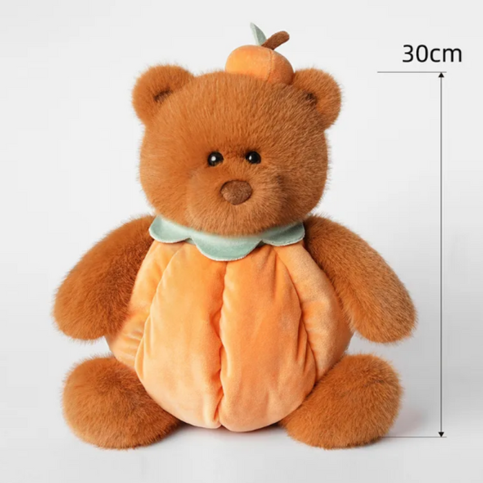 PlushyFriends Fruit Series Tangerine Bear Plush Toy – 30cm