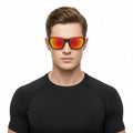 Dealonlinenz polarized orange sunglasses with sleek frame and tinted lenses, designed for UV protection and style.