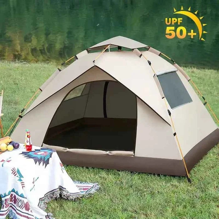 Portable Mead's Supply Beach Tent with UV protection, quick setup, foldable sun shelter for 2-4 people, perfect for outdoor camping
