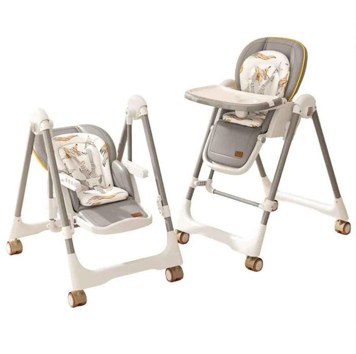 Jupiter Grey 2-in-1 Baby High Chair and Swing by Baby Way NZ, featuring a versatile design for feeding and relaxing.