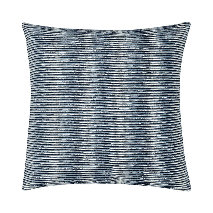 Indigo blue ombre striped chenille pillow square size for modern indoor and outdoor decor