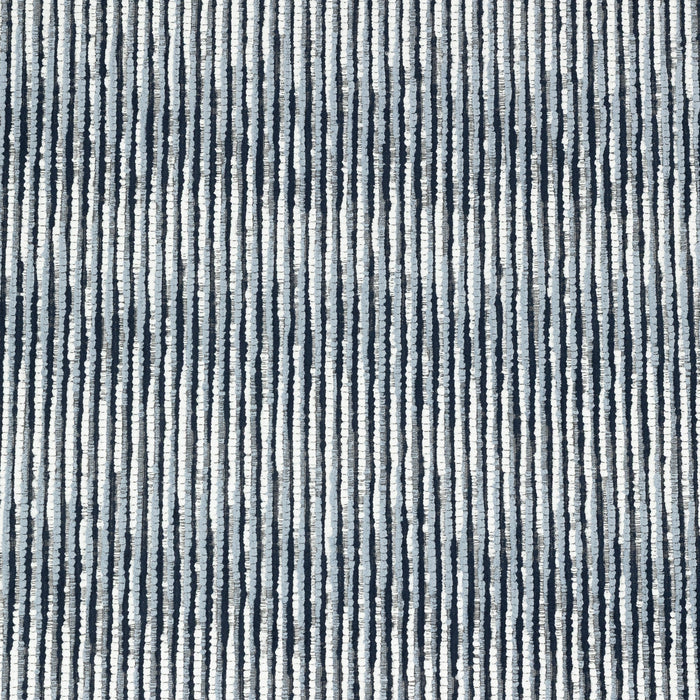 Detail image of Linear indigo outdoor-safe fabric with a soft gradient stripe pattern
