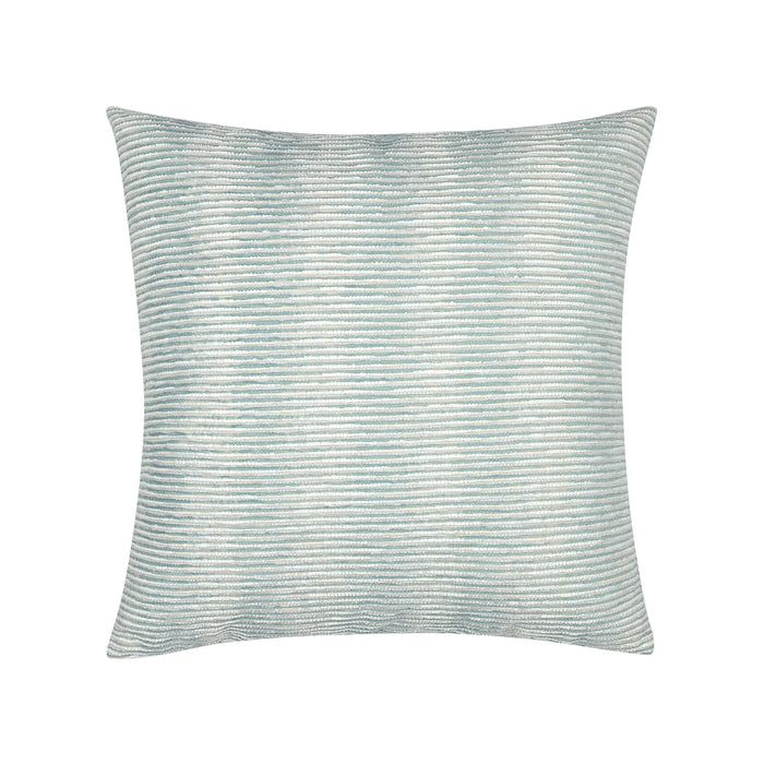 Light blue and ivory ombre chenille pillow square size for elegant indoor and outdoor decor by Elaine Smith