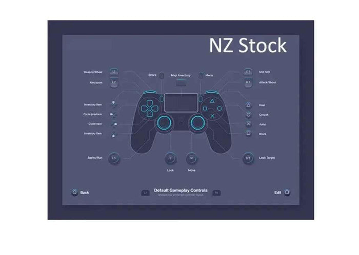 Black PS4 controller by TechPlus, designed for PlayStation 4 gaming, with ergonomic buttons and thumbsticks for comfortable gameplay.