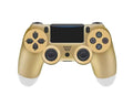 Gold PS4 controller by TechPlus, showing the sleek design and ergonomic buttons for PlayStation gaming.