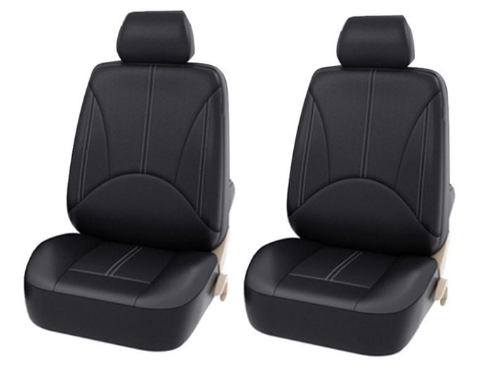 Dealonlinenz PU leather car seat cover protector set for 2 front seats, durable and stylish car interior accessory