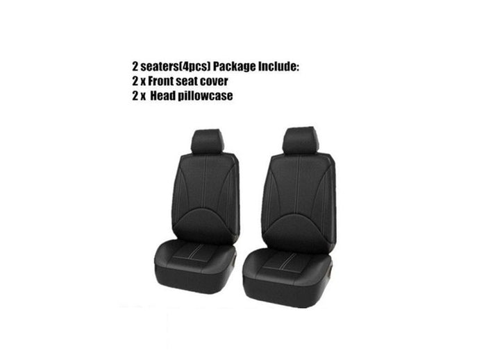 Dealonline.nz PU leather car seat cover protector for 2 front seats, durable and stylish automotive interior accessory