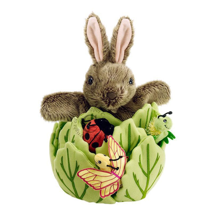 Rabbit In A Lettuce Hand Puppet - Little Whispers