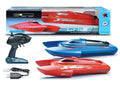High-powered 41cm RC racing boat by dealonline.co.nz, sleek design and vibrant colors for fast water racing.