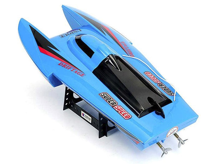 High-powered 41cm RC racing boat by DealOnlineNZ, sleek design, ready for speed on water, detailed model image